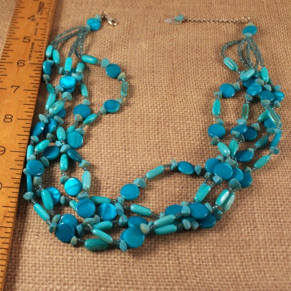 Coldwater Creek Turquoise Color Beaded Necklace - Picture 2 of 4
